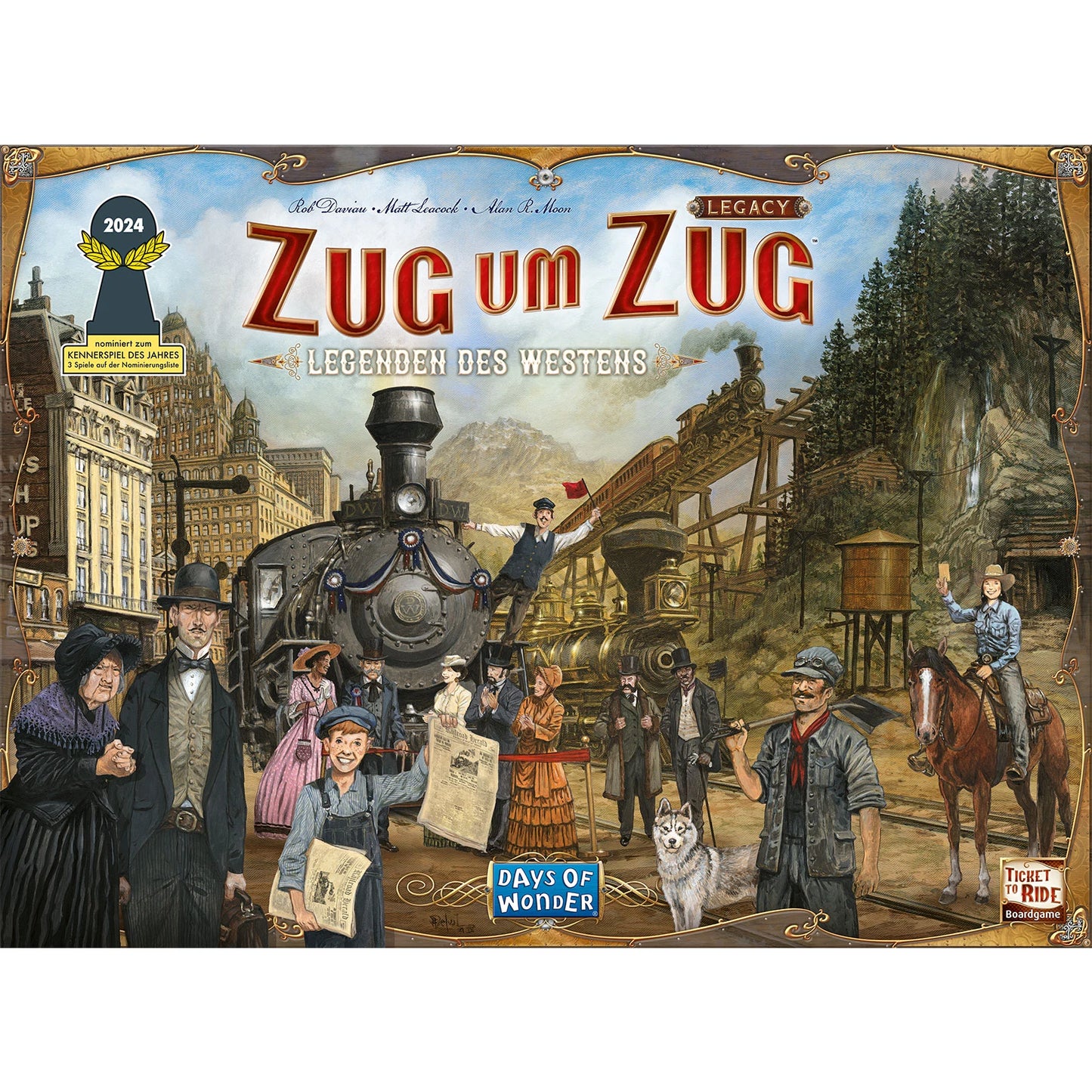 Zug um Zug Legacy: Legenden des Westens (DE), Brettspiel, nominiert zum Kennerspiel des Jahres 20224