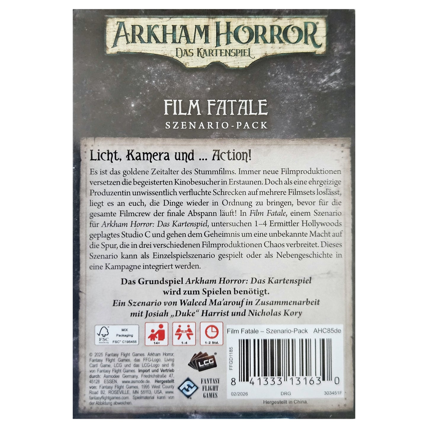 Arkham Horror LCG Das Kartenspiel: Film Fatale, Szenario Pack, Erweiterung