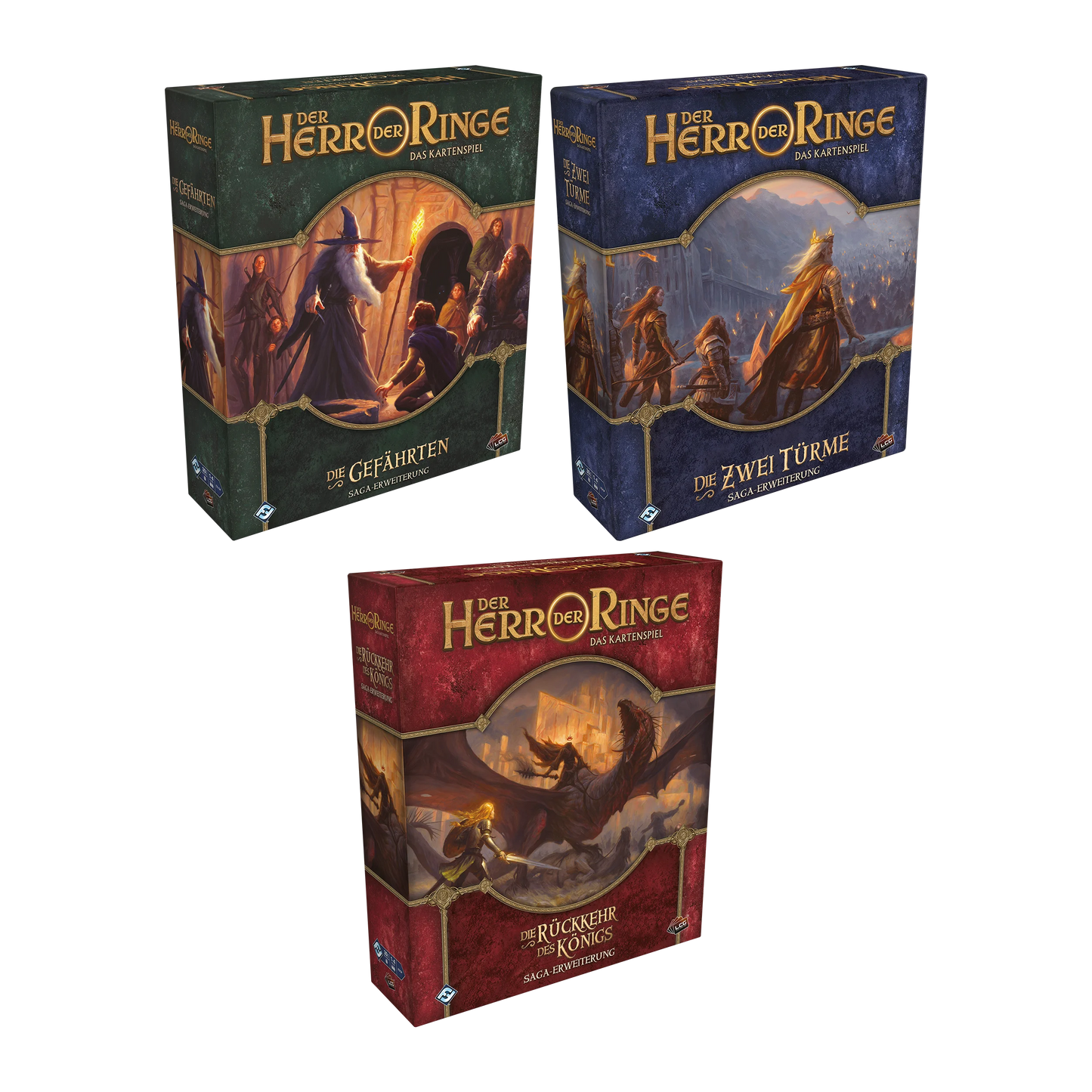 Der Herr der Ringe: Das Kartenspiel LCG (DE): Bundle mit 3 Saga-Erweiterungen: Die Gefährten, Die Zwei Türme, Die Rückkehr des Königs